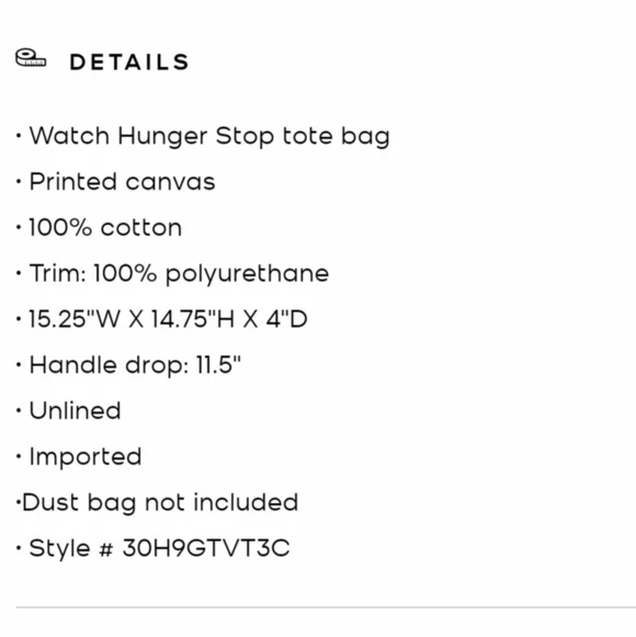 Michael Kors Watch Hunger Stop LOVE Tote bag Canvas black - Picture 15 of 15
